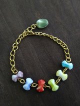 作例：リボン型ガラスのカラフルブレスレット