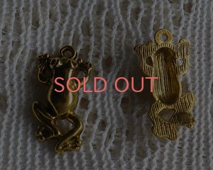 画像1: /メタルチャーム/カエル/ゴールド(4個)