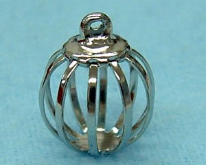 画像1: ビーズケージ/シルバー/10mm(1個)