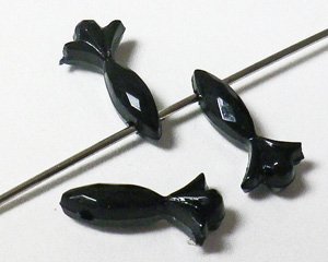 画像1: ヴィンテージ/ドイツ/プラスティック/ブラックフィッシュ/14×4mm(10個)