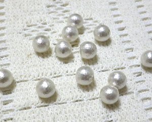 画像1: /日本製コットンパール/ホワイト/6mm・片穴（2個）