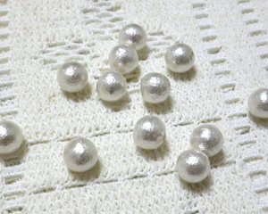 画像1: /日本製コットンパール/ホワイト/6mm・片穴（2個）