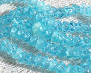 画像1: チェコ/蓄光ビーズ/ベルフラワー/アクア（4個）