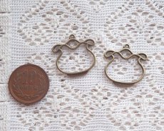 画像2: 切りSALE 70%OFF/レジン用カラワク/金魚鉢/S/金古美(1個) (2)