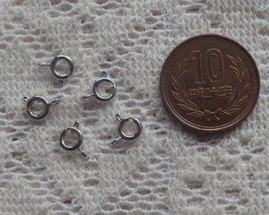 画像1: ひきわ約5mm/本ロジウムメッキ（5個入り)