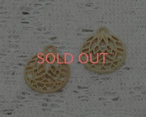 画像2: /メタルチャーム/ミニ手鞠/ライトゴールド(2個)