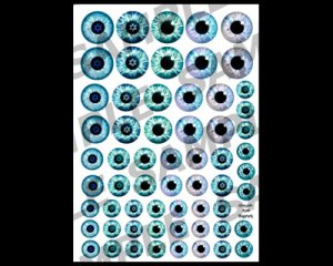 画像1: レジン封入シート/Grayish eyes/A6