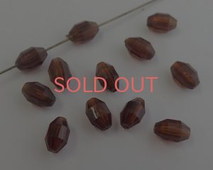 画像1: ヴィンテージ/ドイツ/プラスチック/ブラウンカットオーバル/約10×6mm（10個）