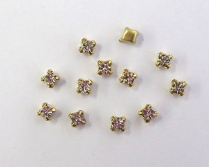 画像1: ヴィンテージ/プリセットパーツ/クリスタル/2.5mm/4爪(10個)