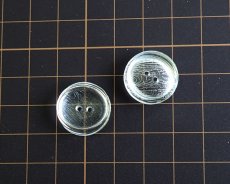 画像2: デッドストック/日本/プラスチックボタン/クリアオーバル/20×18mm (2)