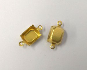 画像1: 10×8mm用/ブラスセッティング/クローズドバック/オクタゴン/2リング(1個)