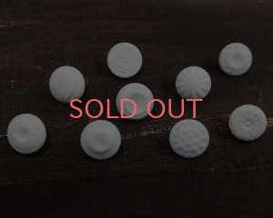 画像2: ヴィンテージ/日本/ガラスボタン/ホワイト/トリムフラワー/約10mm（1個）