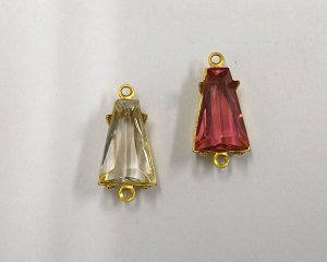 画像3: ヴィンテージ/ドイツ/ガラスストーン/キー/クリスタル/約12×8mm（1個）