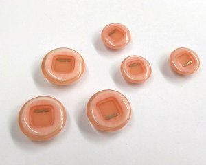 画像1: デッドストック/日本/プラスチックボタン/ピンク×シルバー(1個)