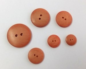 画像1: デッドストック/日本/プラスチックボタン/オレンジピンク(1個)