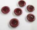 デッドストック/日本/プラスチックボタン/ダークレッド×シルバー/18mm(1個)