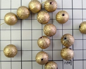 画像2: ヴィンテージ/ドイツ/ルーサイト/ゴールドチェックボール/12mm（1個)