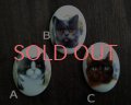 デッドストック/ポーセリンカボション/猫の肖像/約40×30mm（1個）