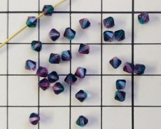 画像2: デッドストック/チェコ/マシンカットガラス/4mm/バイコン/アメシスト×ブルージルコン(10個) (2)