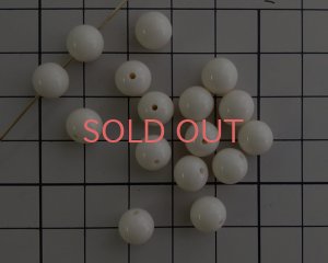 画像3: デッドストック/日本/カゼイン樹脂/アイボリーマーブルラウンド/約8mm(6個）