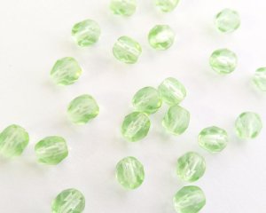 画像1: チェコガラスビーズ/ファイアポリッシュ/6mm/ペリドット(10個）