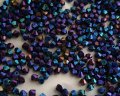 デッドストック/チェコ/マシンカットガラス/4mm/バイコン/ジェットブルーアイリス(10個)