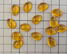 画像2: ヴィンテージ/ドイツ/ガラス/トパーズ/ドロップ/約14×10mm（1個) (2)