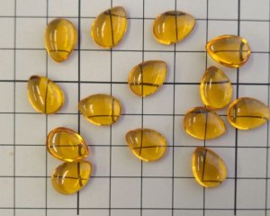 画像2: ヴィンテージ/ドイツ/ガラス/トパーズ/ドロップ/約14×10mm（1個)