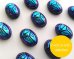 画像1: ns209/ヴィンテージ/ドイツ/ガラスカボション/スカラベ/ブラックオーロラ/約25×18mm（1個） (1)