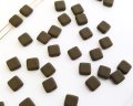 チェコガラスビーズ/2ホールタイル/マットカーキブラウン(10個）