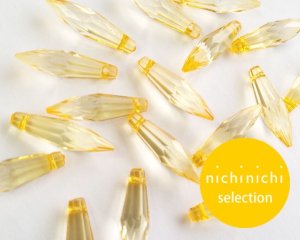 画像1: ns214/ヴィンテージ/ドイツ/アクリル/カットドロップ/オレンジイエロー(2個)