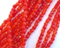 チェコガラスビーズ/ファイアポリッシュラウンド/オパールオレンジレッドミックス/約3mm(20個)