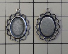 画像2: セッティング/ブラス/14×10mm用レースオーバル/銀古美(1個) (2)