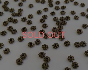 画像1: デッドストック/メタルリトルロンデル/金古美/約4mm（10個）