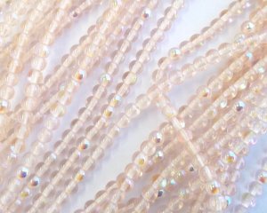 画像1: チェコガラスビーズ/ラウンド/ロザリン/オーロラ/約4mm(45個)