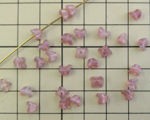 画像2: チェコガラスビーズ/ミニフラワー/ダスターピンクオパール（20個）