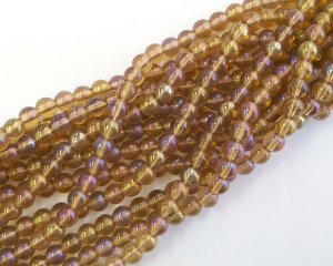 画像1: チェコガラスビーズ/ラウンド/ブラウンアイリス/約4mm(45個)