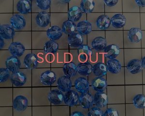 画像2: デッドストック/チェコガラスビーズ/ファイアポリッシュ/8mm/ブルーオーロラ(6個）