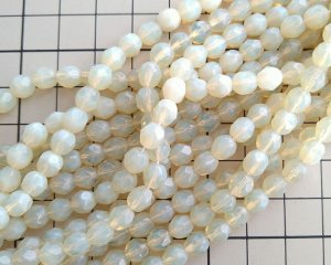 画像2: チェコガラスビーズ/ファイアポリッシュ/ライトイエローオパール/約6mm(10個）