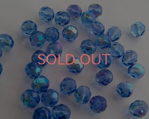 画像1: デッドストック/チェコガラスビーズ/ファイアポリッシュ/8mm/ブルーオーロラ(6個）