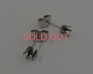 画像1: SUS316サージカルステンレス石座ピアス（１ペア）