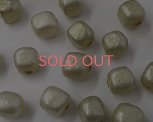 画像2: ヴィンテージ/日本/ガラスパール/バロックスクエア/約12mm（1個）