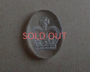 画像1: デッドストック/チェコ/ガラスカボション/クラウン/約25×18mm(1個）