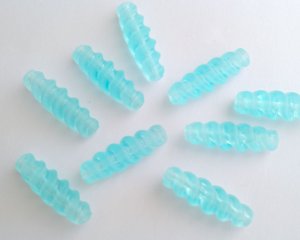 画像1: ヴィンテージ/ドイツ/プラスチック/スパイラルチューブ/アクアブルー(2個)