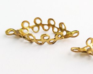 画像2: 15×7mm用/ブラスセッティングコネクター/レース(1個)