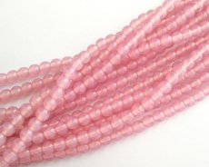 画像1: チェコガラスビーズ/ラウンド/ミルキーピンク/約4mm(45個) (1)
