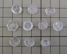 画像2: ヴィンテージ/日本/ガラスボタン/クリアH/約10mm（1個） (2)