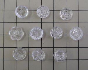 画像4: ヴィンテージ/日本/ガラスボタン/クリアA/約10mm（1個）