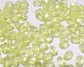 チェコガラスビーズ/ファイアポリッシュオーバル/ウラニウムイエロー/約6×4mm（10個）