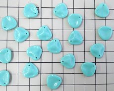 画像2: チェコガラスビーズ/ローズペタル/オペークターコイズ/約13mm(2個) (2)